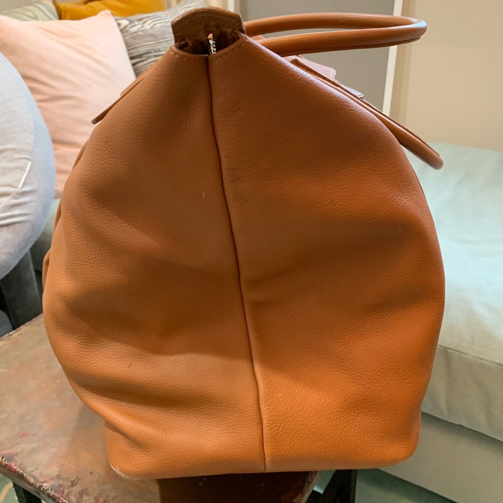 Smythson Cognac Leather Travel Bag - Picture 3 of 10